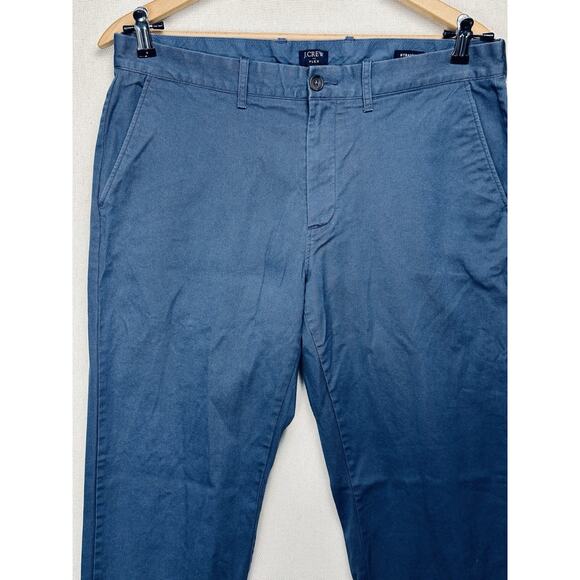 J. Crew Flex Straight Chino Pants Men's 34x30 Blue Flat Front Slash Pocket - Picture 2 of 16